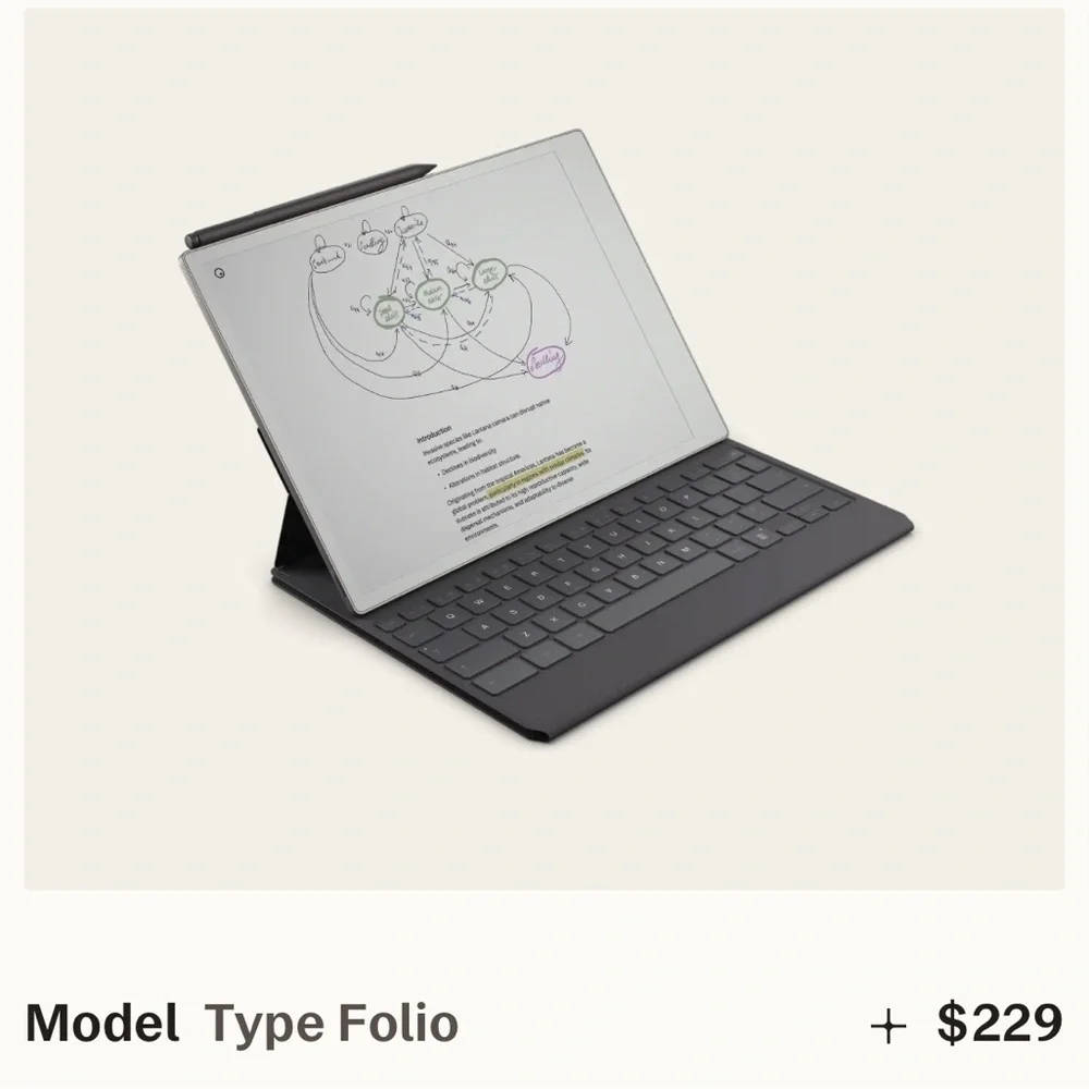 reMarkable Paper Pro with Type Folio and upgraded marker plus